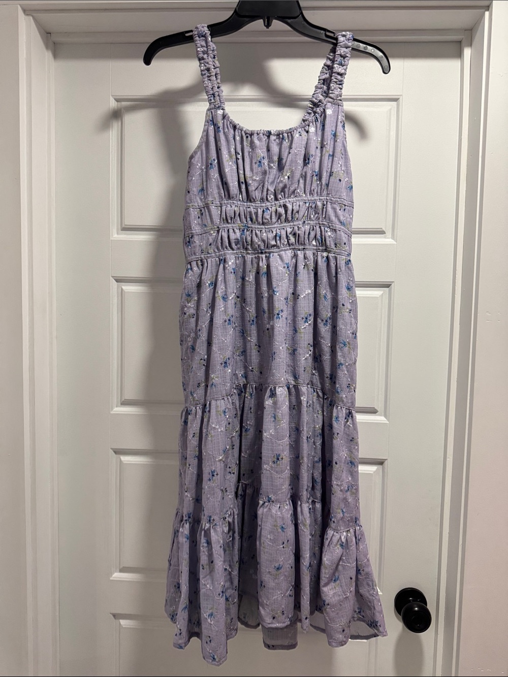 Francesca's Collections Lavender Floral Tiered Sundress